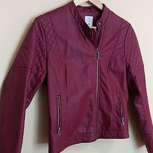 Moto Jacket burgundy Opposite Basics brand